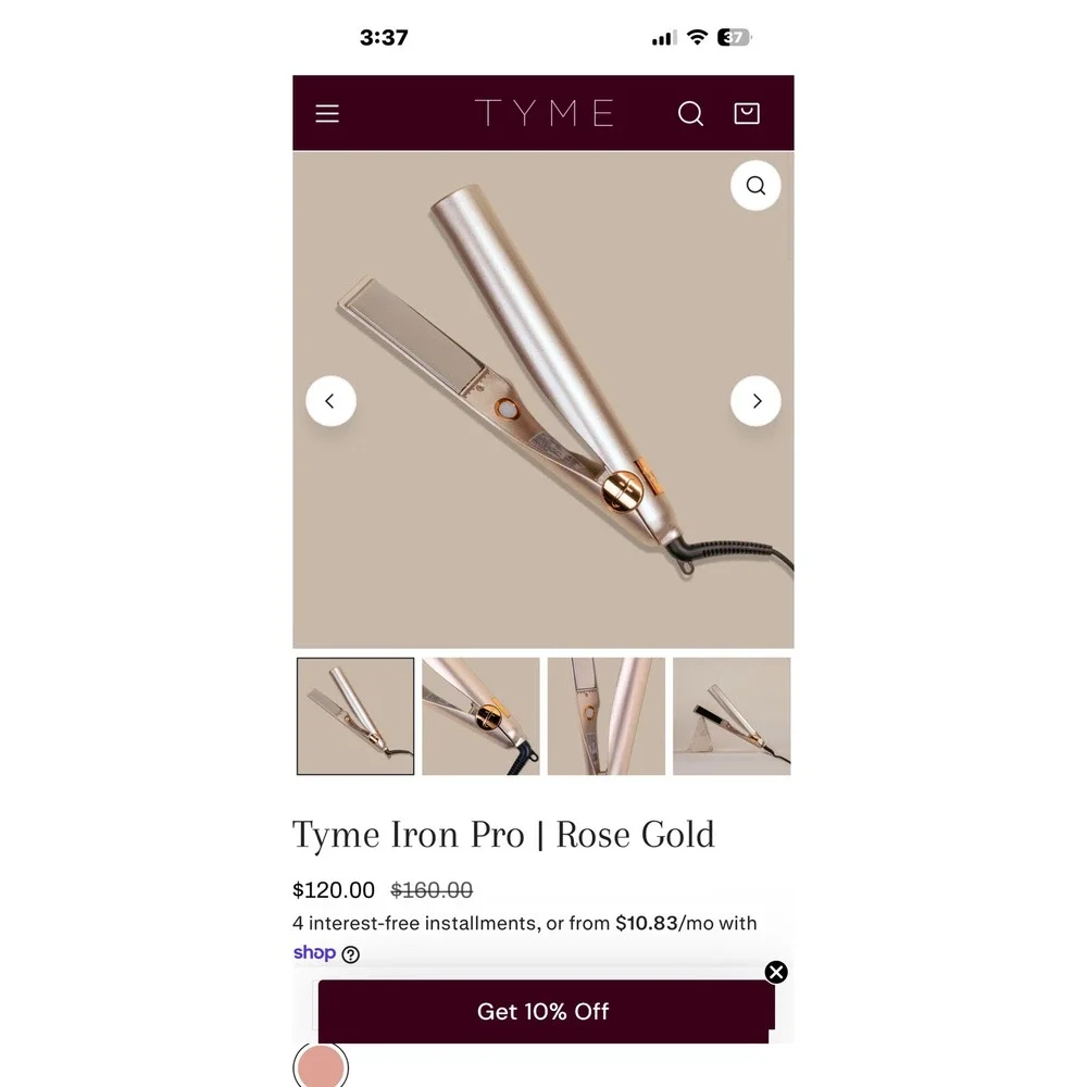 TYME Iron Pro Rose Gold Hair Straightener and Curler 2-in-1 Titanium Plates new